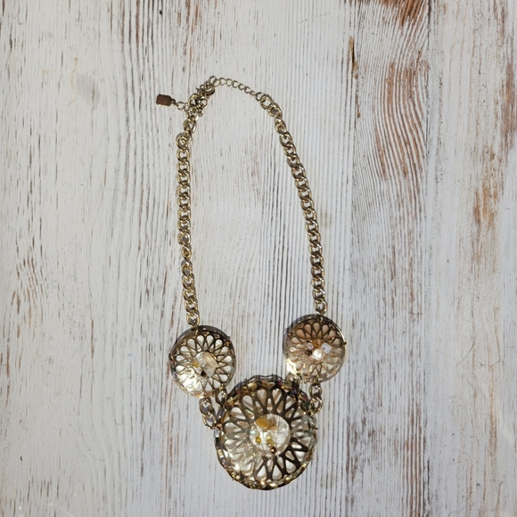 Jewelry - Goldtone Fashion Necklace with Stone Detail